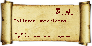 Politzer Antonietta névjegykártya